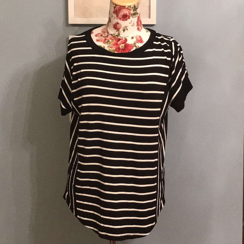 Black and white striped top